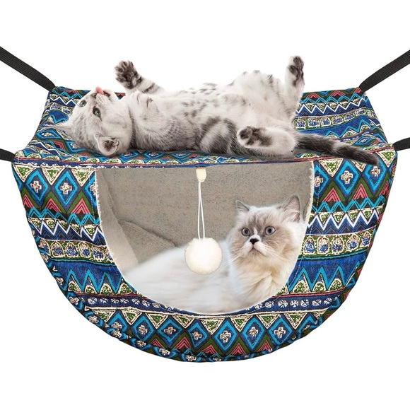 Aztec Pattern Cat Hammock with Toy - Picture 1 of 4